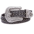 thumbnail image 2 of Western Cowgirl Faux Alligator Rhinestone Studded Leather Belt, 2 of 4