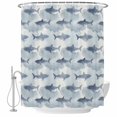 thumbnail image 2 of Shower Curtains for Bathroom, Blue Sharks Coastal Waterproof Fabric Shower Curtain, Summer Beach Ocean Nautical Decorative Bathroom Curtain for Bathtub, 36"x72", No Hooks Included, 2 of 9