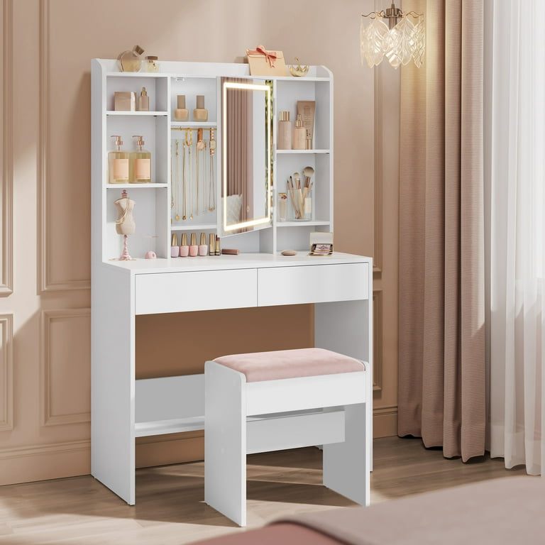 Vasagle vanity set 7 drawers makeup sale