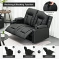 thumbnail image 4 of COMHOMA Leather Recliner Modern Loveseat Sofa, 2 Leather Recliner Chair,Modern Small Sofa Couch,2 Seater PU Loveseat,Modern Couches for Living Room with Drink Holders Living Room Chair Loveseat Sofa, 4 of 6