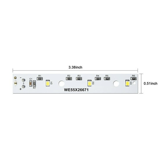 Ge Refrigerator Light Board We55X26671 Replacement Strip Led Lamp 38X0.51 Inch White For Commercial Kegerator Compact Fridge Parts