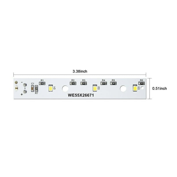 BLUESON New Wr55X26671 Led Light Board For Ge Refrigerators Led Strip Light 38X0.51Inch