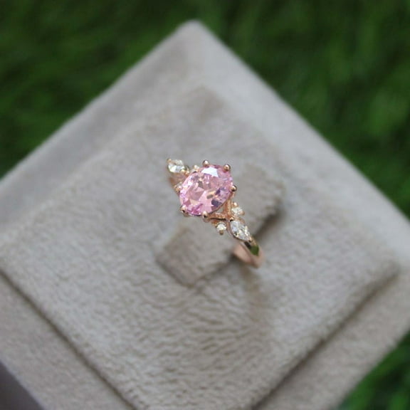 Natural Pink Sapphire Ring, 925 Sterling Silver Ring, Gift for Her, Gemstone Ring, Birthstone Rings for Women, Gift For Her