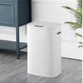 thumbnail image 3 of happimess HPM1017C Tammi Kitchen 14.5-Gallon Slim Metal Push Button Trash Can, Cotton White, 3 of 10