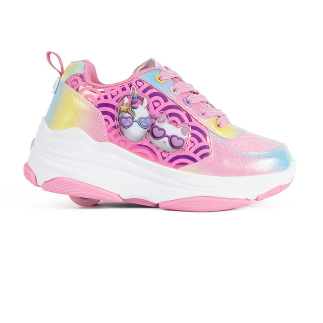 Tenis Patín Onix Unicornio Friendship Rainbow Skate Rosa Con Rueda Retráctil Para Niña