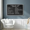 thumbnail image 4 of IDEA4WALL Framed Canvas Print 12 Rules for Living Your Best Life Inspirational Guide Illustrations Wall Art Contemporary Relax/Calm Artwork for Living Room, Bedroom, Office - 24"x36" WHITE, 4 of 5