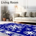 thumbnail image 2 of ODIKA 3'x5' Machine Washable Non-Slip Area Rug, Nordic Enchanted Snow Celebration Pathway High Traffic Rug, Blue, 739175, 2 of 7
