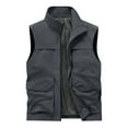thumbnail image 2 of Zedker Men Couples Zip Outdoor Winter Warm Sport Vest Sleeveless Pockets Jacket Coat with Pockets Gray XXL, 2 of 8