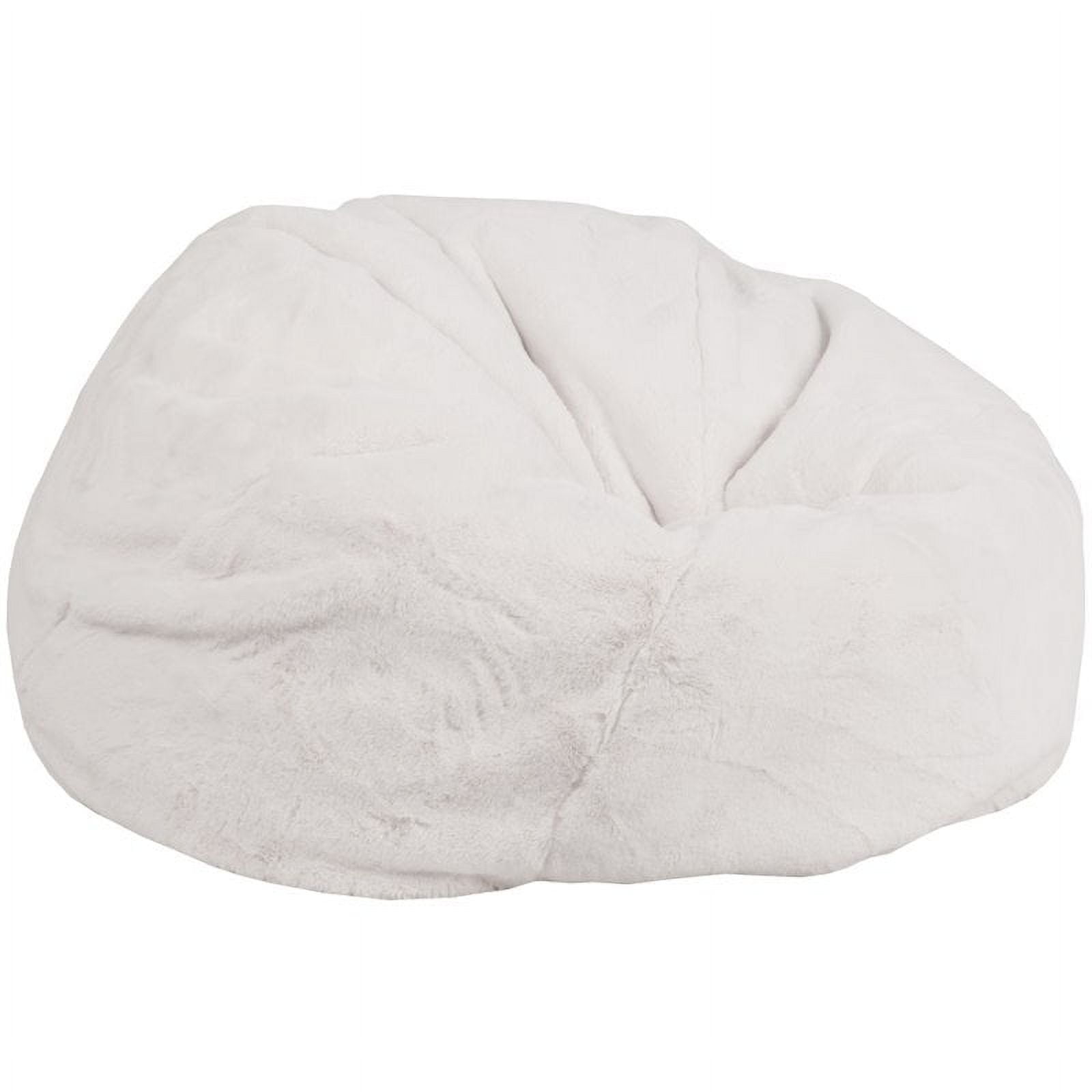Flash Furniture Duncan Oversized Furry Bean Bag Chair White