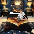 thumbnail image 2 of meiyoeat Ancient Magic Book Dragon Twin Comforter Sets for Boys Girls Kids, Retro Gothic Animal Bedding Set, Orange Black, Black Reversible, 2pcs, 1 Comforter and 1 Pillowcase, 2 of 6