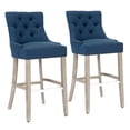 thumbnail image 2 of WestinTrends Hayes 29" Upholstered Wood Bar Stool with Tufted Back (Set of 2), Antique Gray/Tea, 2 of 10
