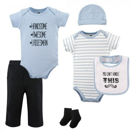 UPC: 0660168513585 | Hudson Baby Infant Boy Cotton Layette Set  Mustache  9-12 Months