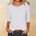thumbnail image 4 of Bixock Women's Maternity Tops 3/4 Sleeve Pregnant Tops Crew Neck Maternity Blouse Soft Breathable Maternity Shirts Comfortable Maternity Clothings, 4 of 5