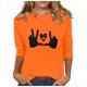 thumbnail image 2 of Honeeladyy - Blusas de manga 3/4 para mujer, blusas modernas con estampado de cielo, blusas casuales holgadas de verano, camisetas de cuello redondo, blusas tipo túnica, prendas de vestir exteriores, 2 of 5