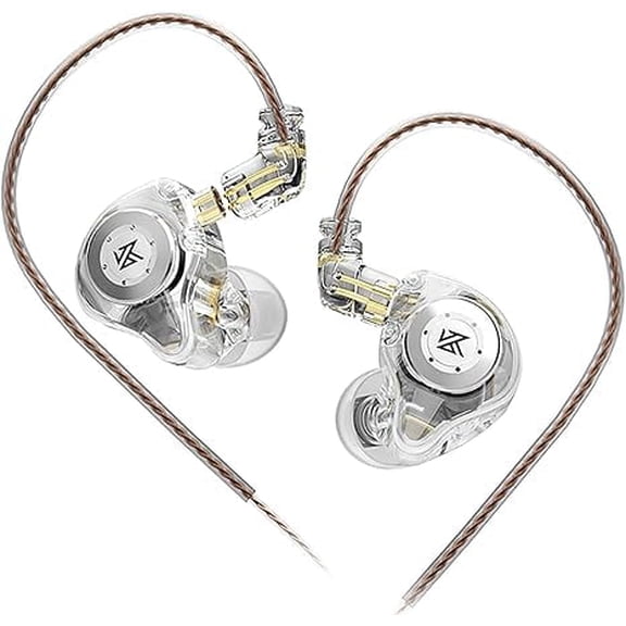KZ EDX Pro in Ear Monitor Headphones KZ IEM Earphones Dual DD HiFi Stereo Sound Stage Earphones Wired Noise Cancelling Gaming Earbuds for Musicians Singer Audiophiles (White, No Mic)