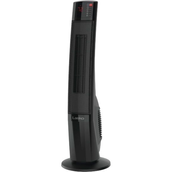 Lasko 5586 Digital Ceramic Tower Heater with Remote, Dark Grey