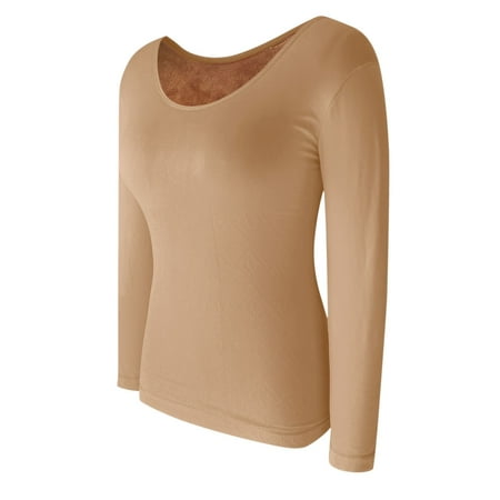 Women German Velvet Seamless Thermal Underwear Solid Color Slim Bottom Outer Wear Thick Warm Long Sleeves Top Women Thermal Top Sleeveless Thermal Tops for Women Long Sleeve Cotton plus Size Womens