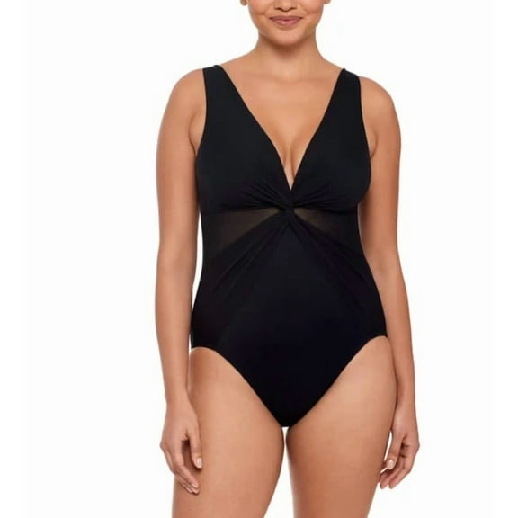Miradonna by Miraclesuit Women's Swimsuit, Black, Size 12 One Piece Slimming
