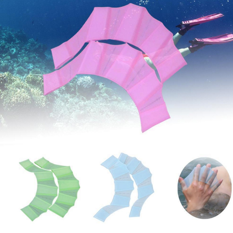 Frog Silicone Hand Swimming Fins handcuffs Flippers Swim Palm Finger  New 