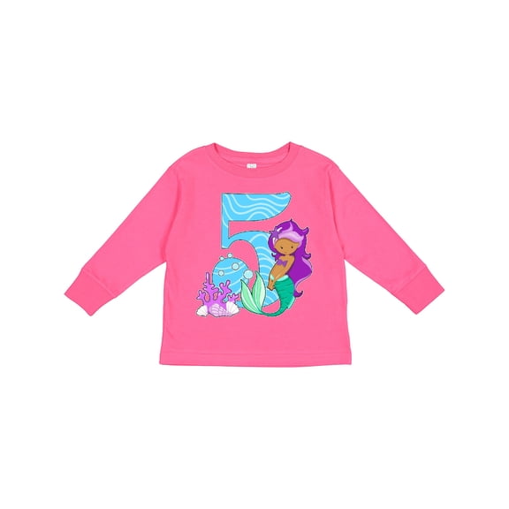 Inktastic Fifth Birthday Mermaid Girls Long Sleeve Toddler T-Shirt