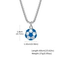 thumbnail image 5 of PAMTIER Men's Stainless Steel Personality Hip Hop Sports Style Soccerball Football Pendant Necklaces Blue White with Chain, 5 of 6
