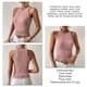 thumbnail image 3 of Top Sin Mangas Con Cuello Alto Para Mujer, Camiseta Sin Mangas Con Cuello Alto, Tejido De Cable Elástico, Corte Ajustado Para Dama Para Ir De Compras, 3 of 6