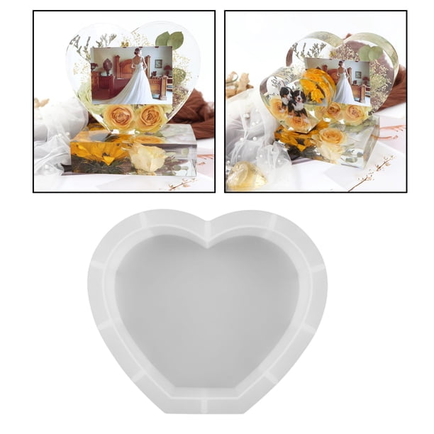Molde de silicona BLESIY para fundición de resina Corazón 250x211x51mm