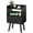 Black, variant on WSWJY Mid Century Modern Nightstand with Drawer, 2-Tier Wooden Bedside Table with Open Storage Shelf, Compact Small Night Stand Furniture for Bedroom Decor Berry Brown