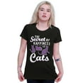 thumbnail image 4 of Crazy Cat Lady Secret of Happiness Womens Fitted Plus Size Graphic Tee Brisco Brands 2X, 4 of 5