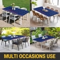 thumbnail image 5 of 4th of July Table Cloths for 3 Foot Rectangle Tables, Independence Day American Patriotic Stars Blue Patio Waterproof Elastic Fitted Tablecloths, Washable Rectangular Table Cover for Camping, 5 of 8