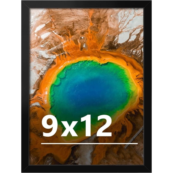 9 x 12 Picture Frame for Wall Display, 9x12 Black Picture Frame with Shatter Resistant Plexiglass, Stable and Sturdy 9 x 12 Poster Frame for Wall Display, Handpicked Gift Collection, 1 Pack