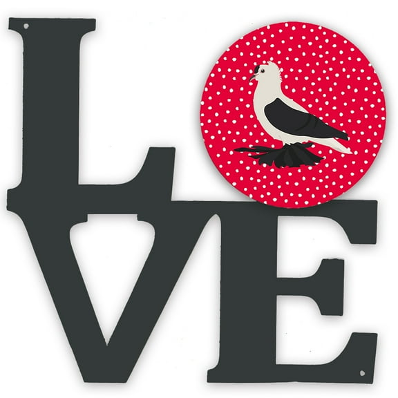 Caroline's Treasures CK5373WALV Saxon Fairy Swallow Pigeon Love Metal Wall Artwork LOVE, Red, 12X12, multicolor