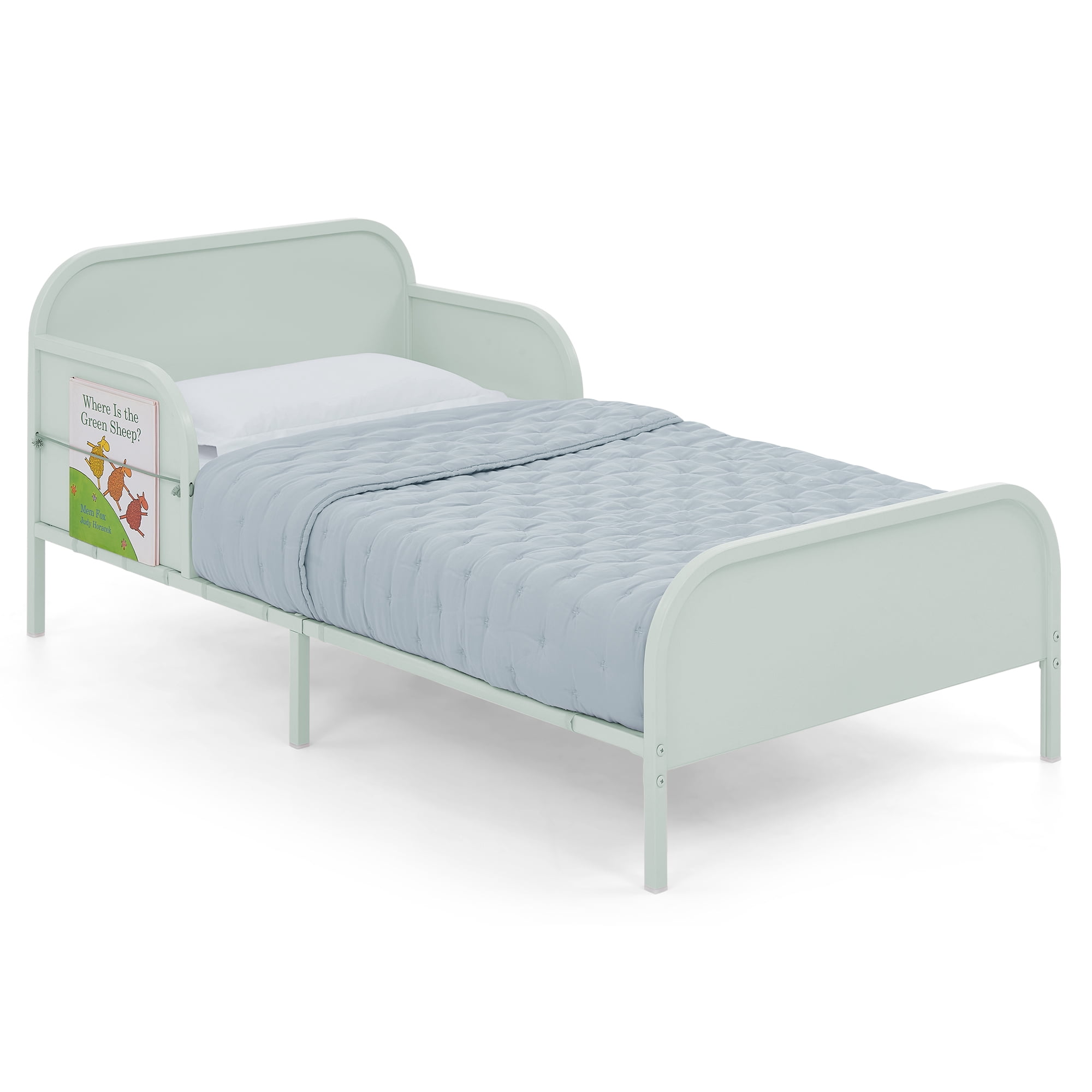 Delta Children Magic Magnet Toddler Bed with Customizable Magnets & Built-In Book Storage, Sage