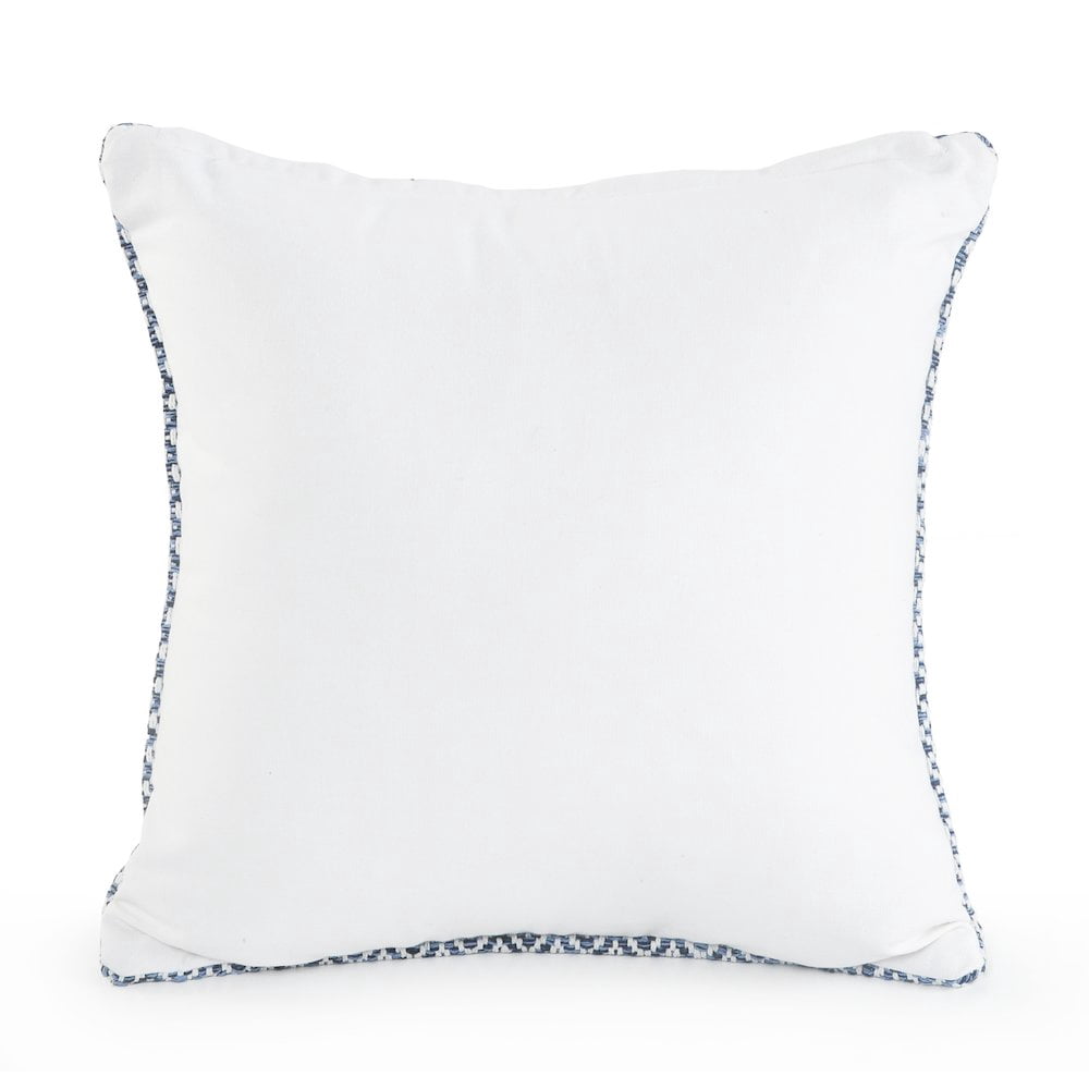 LR Home Ox Bay Blue Chevron All-Natural Cotton Square 4 Piece Pillow Cover Set