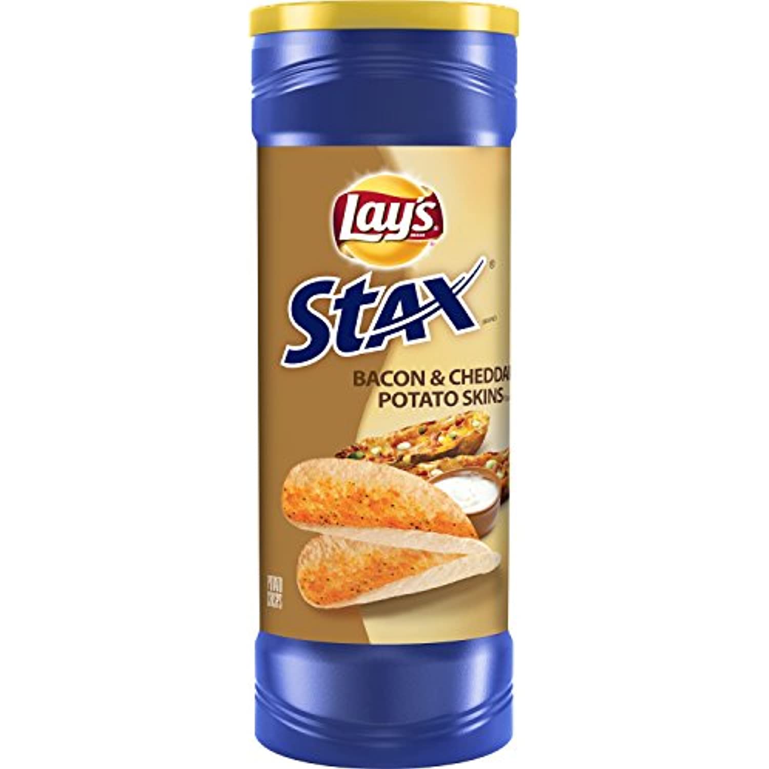 Lays Stax Chips, Bacon And Cheddar Potato Skins, 5.5 Oz