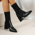 thumbnail image 4 of Black Women Boots In Suede With Chunky Heel And Paint Finish For A Trendy And Comfortable Seasonal Wear, 4 of 7