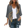 thumbnail image 3 of lcziwo Womens Shawl Cardigan Summer Light Weight Swimsuits Coverups Chiffon Kimono Cardigans Floral Print 3/4 Sleeve Open Front Tops Multicolor L Ofertas Del Dia de Hoy Relampago, 3 of 6