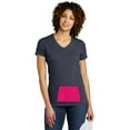 thumbnail image 2 of Women's V-Neck Tee in Navy With a Pocket That Holds a Mini-Towel (Included) to Remove Sweat. Choose Your Pocket Color From a Variety of Color Options., 2 of 8