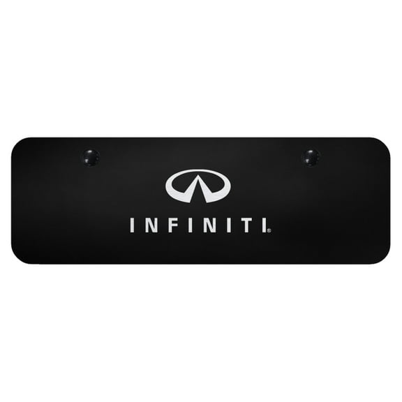 Infiniti Laser Etched Logo Mini License Plate (Chrome on Black)