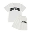 thumbnail image 4 of Gelikeya Toddler Girl Summer Outfits Girls Clothes Girls Two Piece Outfits Toddler Girl 2 Piece Outfits Girls Shorts Outfits Set (White, 7-8 Years), 4 of 5