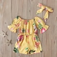 thumbnail image 2 of Odeerbi Baby Girls Boys Clothes Baby Rompers Toddler Floral Short Sleeve Jumpsuit + Bow Two-piece Children's Clothing, 2 of 7