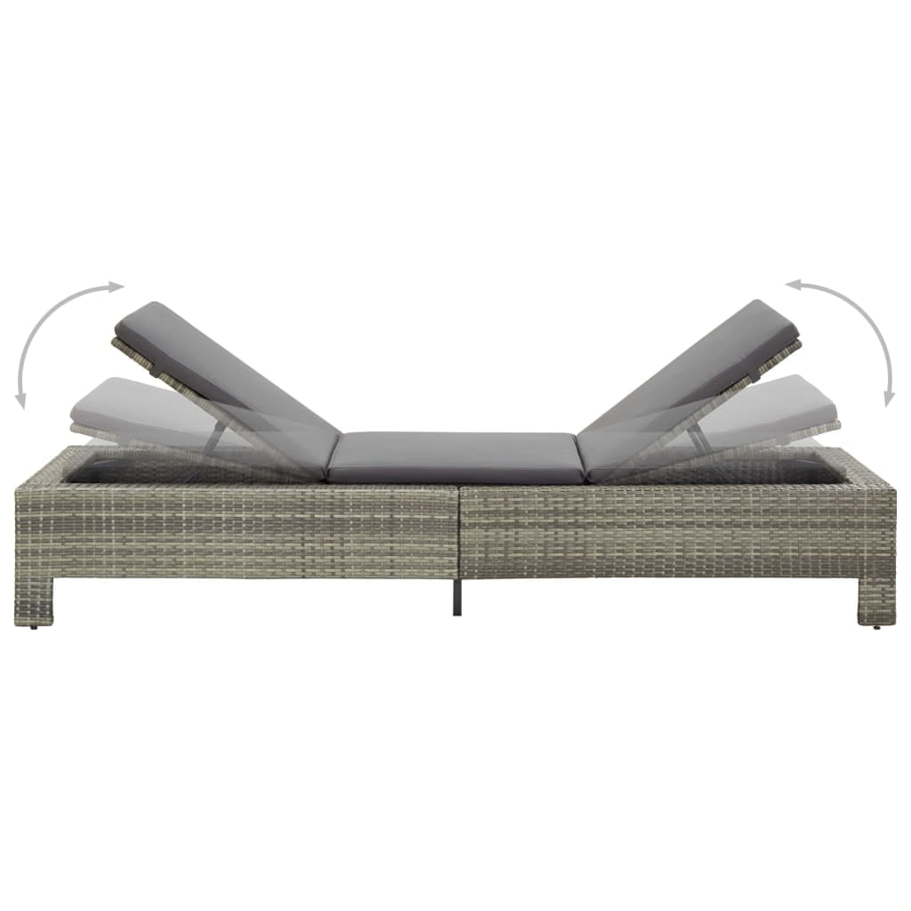 Kepooman Garden Chaise, Rattan Angle Adjustable Patio Sunbed with Cushion Kepooman Garden Chaise, Rattan Angle Adjustable Patio Sunbed with Cushion