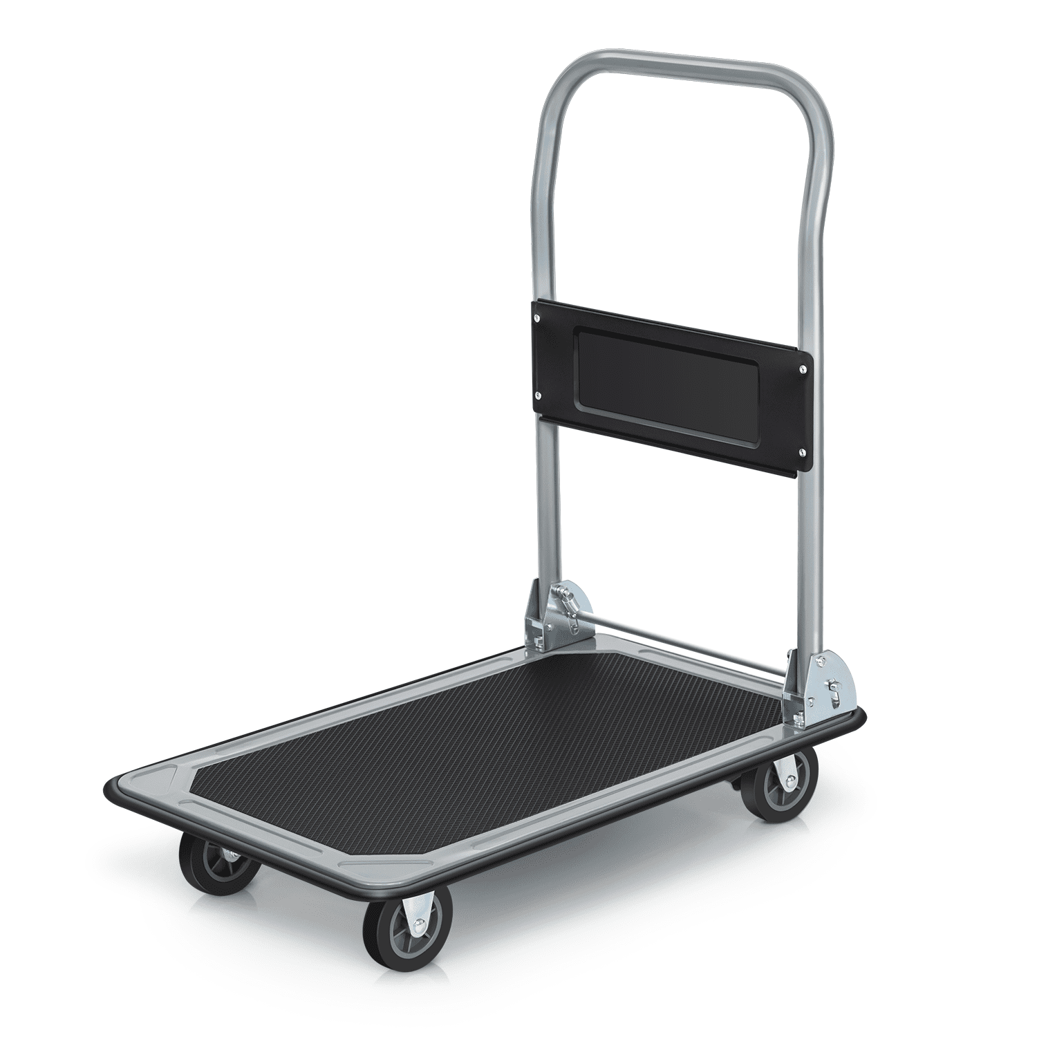 150kg Load Folding Hand Flatbed Trolley Cart with 7 Rotating Wheels 