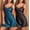 Black and Blue, variant on 2 Pack Sexy Nightgowns for Women Satin Lingerie Babydoll Negligee Slip Nightie Teddy Chemise