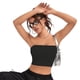 thumbnail image 4 of Stylish Ribbed Knit Tube Top Strapless Sleeveless Backless Bandeau Vest Solid Color Skinny Shirt for Fashionable Women navy blue L, 4 of 4