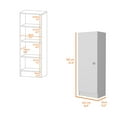 thumbnail image 4 of Nmkwnr Single Door Wood Pantry Cabinet with 4 Shelves, Perfect for Dining Room, Kitchen, White, 4 of 7