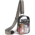 thumbnail image 1 of Bolso bandolera transparente para mujer, bolso bandolera transparente con correas ajustables para deportes, eventos, conciertos, 1 of 5