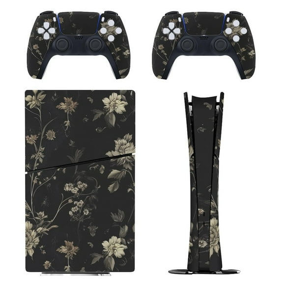Skin Sticker for PS5 Slim Standard PS5 Pro Disc Digital Edition Console and Controllers Decals for Playstation 5 (Black Vintage,PS5 Pro Disc Edition)