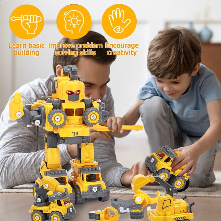 Robot 5 En 1 Jouet De Construction – 604 Pièces, Télécommande 2,4 GHz Et Appli, LED, STEM