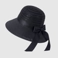 thumbnail image 7 of HONHUZH Summer Hats Womens Crochet Bucket Sun Hat With Bow Wide Brim Breathable Summer Beach Cap, 7 of 7